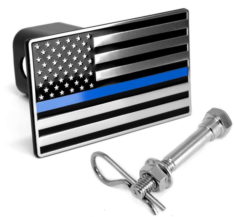 American Flag Metal Trailer Hitch Cover black & Chrome With Etsy