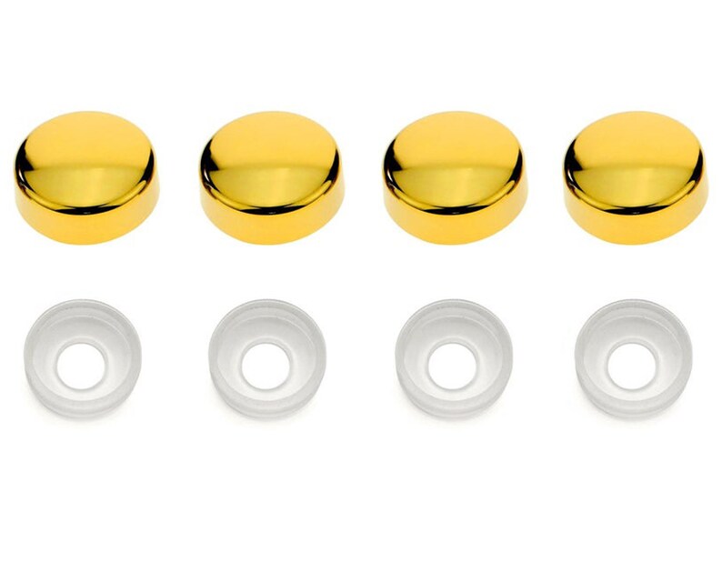 License Plate Frame Screw Covers Caps Gold Etsy