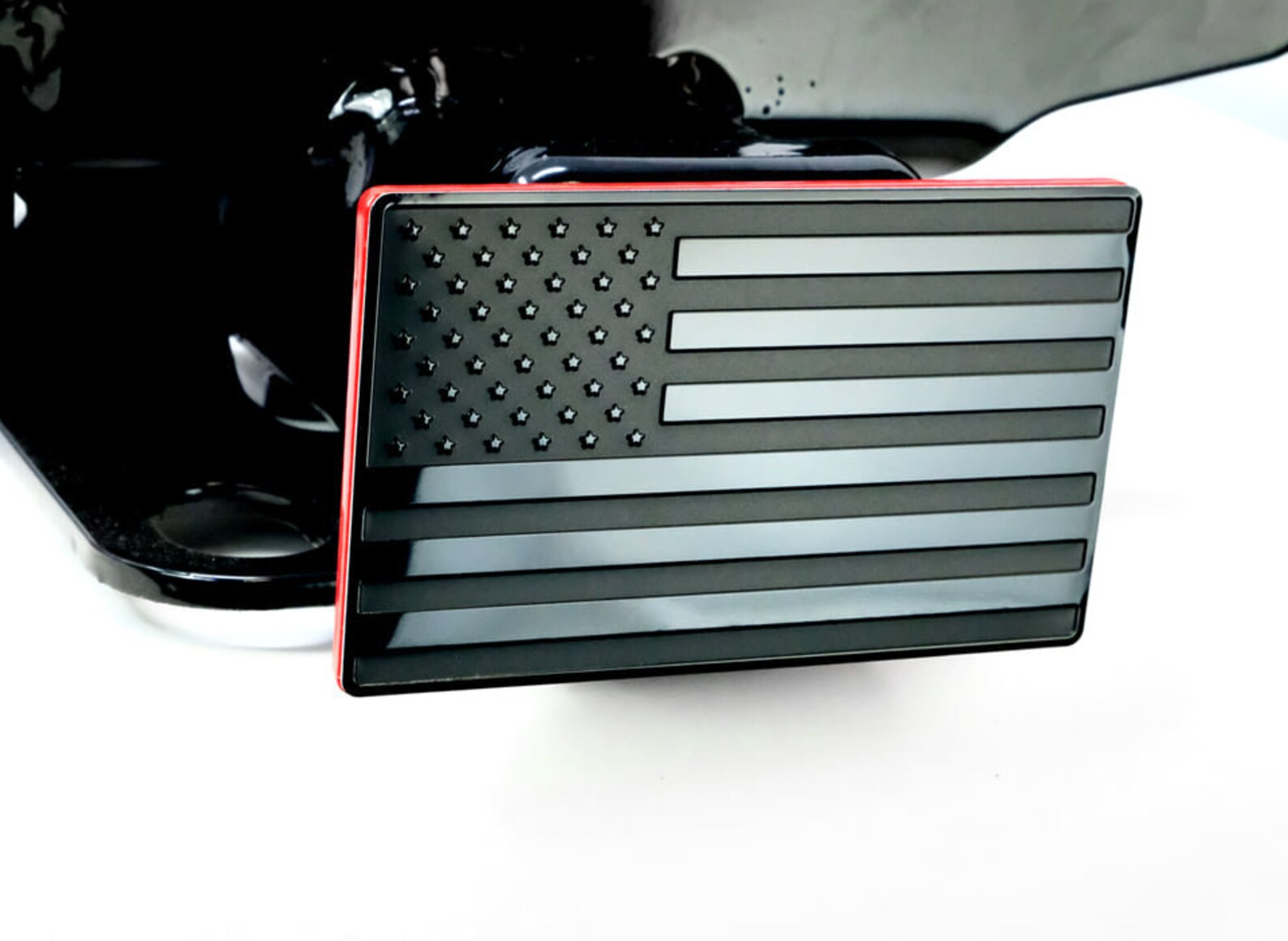 American Flag Hitch Cover Black and Red Fits 2 Receivers Etsy