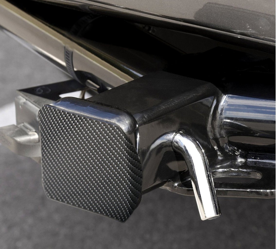Black Carbon Fiber Look Trailer Metal Hitch Cover Fits 2 Etsy