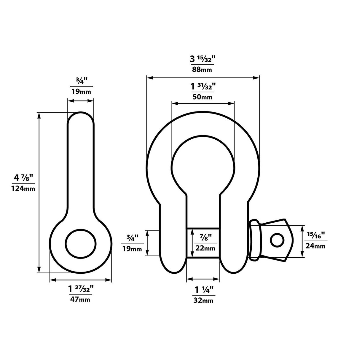 Dring Shackles Set 3/4 Powder Coat Heavy Duty for Etsy