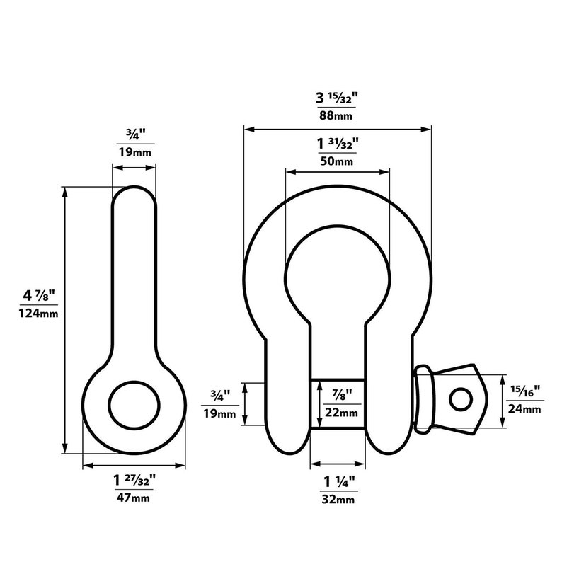 Dring Shackles Set 3/4 Powder Coat Heavy Duty for Etsy