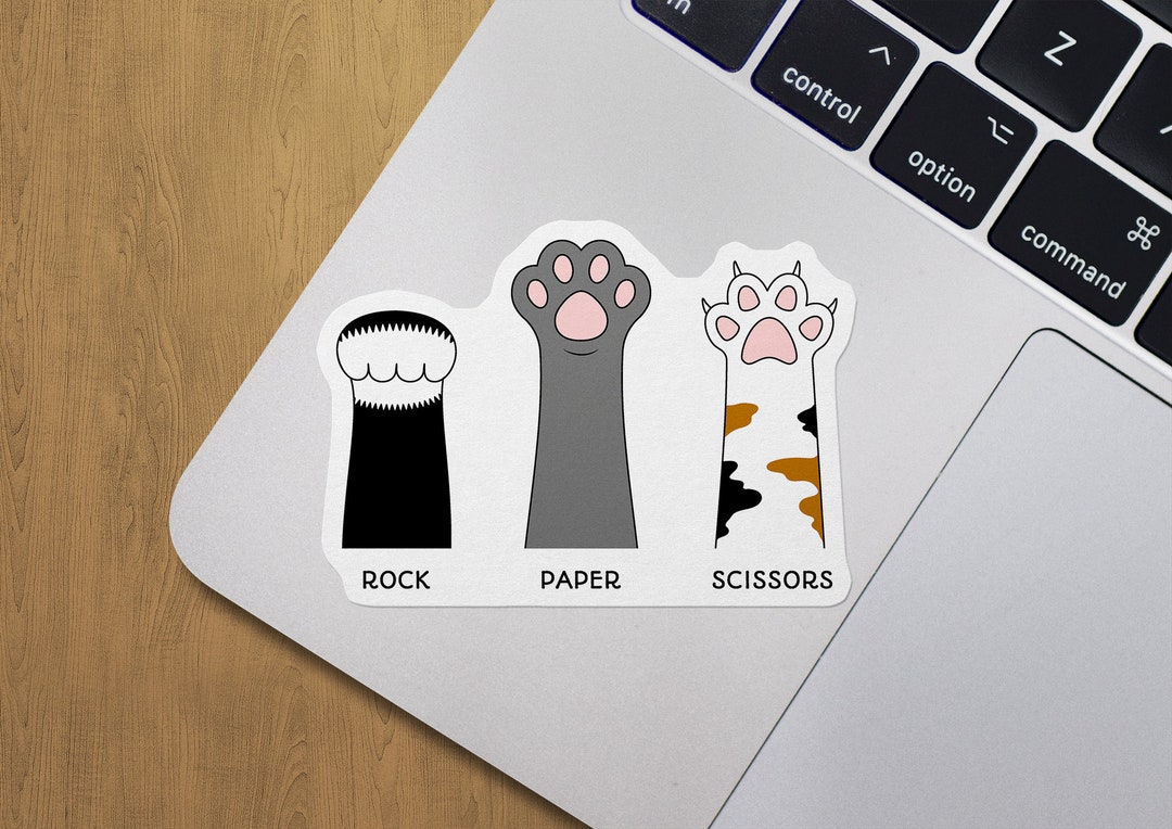 Rock Paper Scissors Cat Paw Sticker Decal Funny Toe Beans Etsy