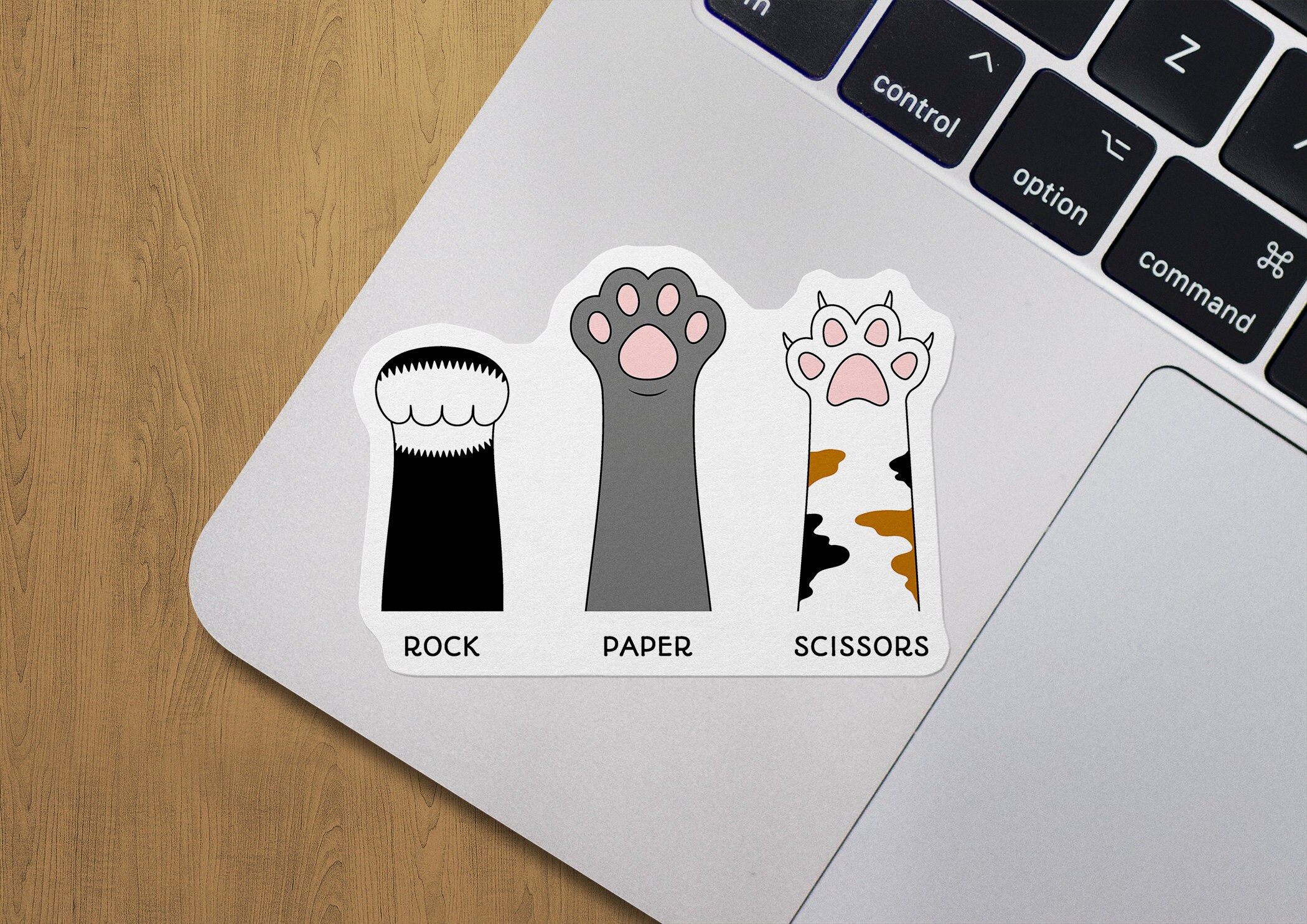 Rock Paper Scissors Cat Paw Sticker Decal Funny Toe Beans Etsy