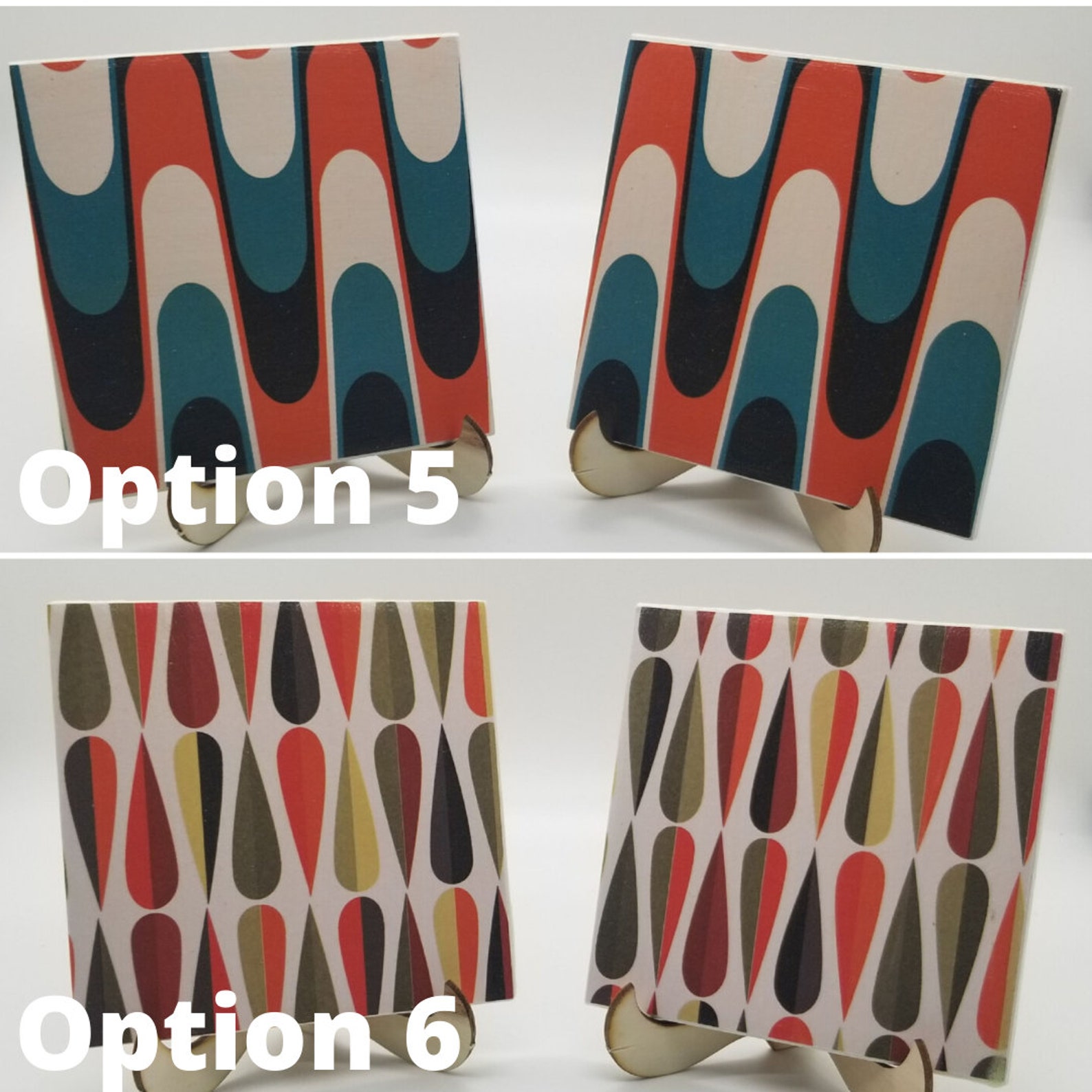 Mid Century Modern Coasters Ceramic Coasters Set of 2 Etsy