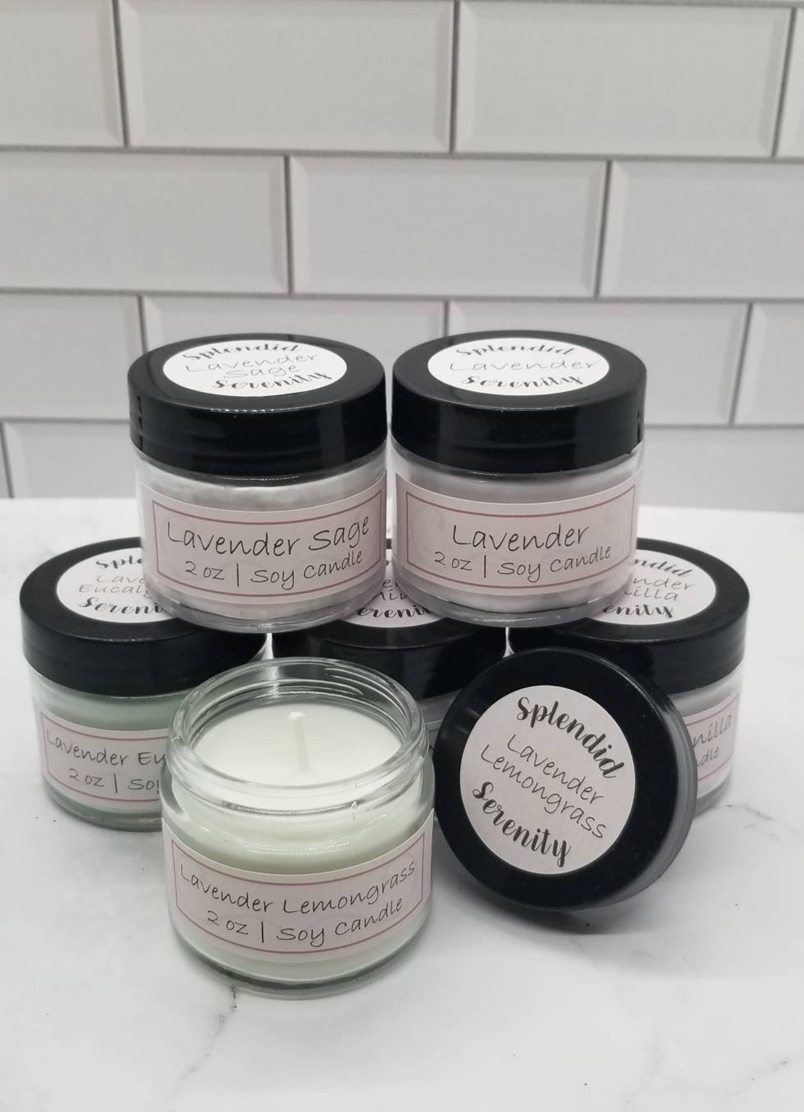 Lavender Candle Sample Set 6 Lavender Scent Combinations Etsy Polska