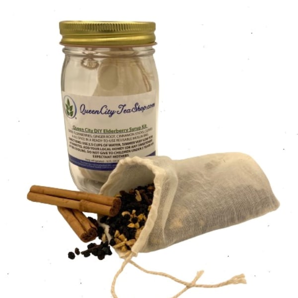 Immune Boosting Elderberry DIY Kit with Brew Bag (Add your own local honey/sweetener) 96 Servings