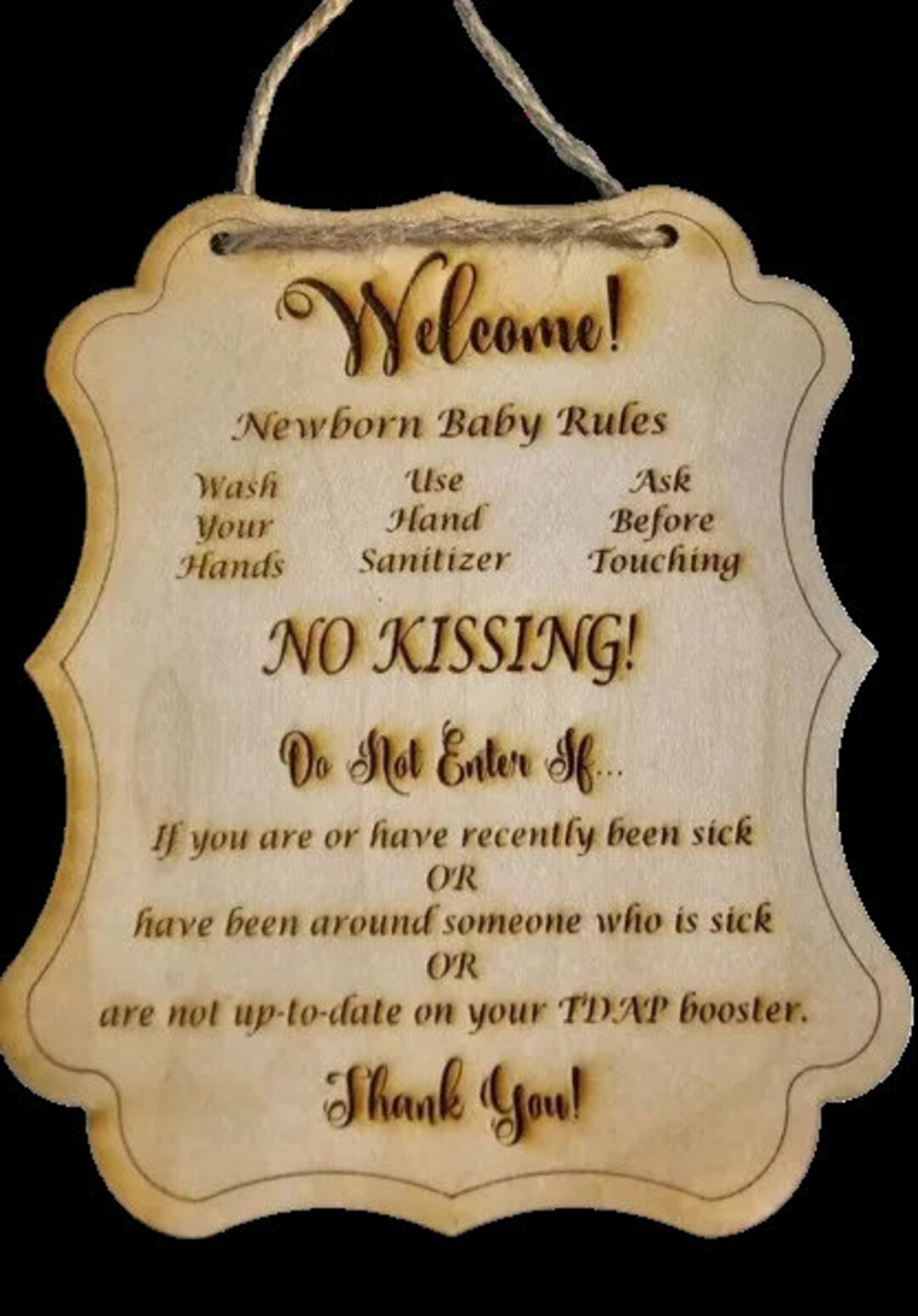 Newborn Rules.pdf Welcome Newborn Baby Rules - Etsy