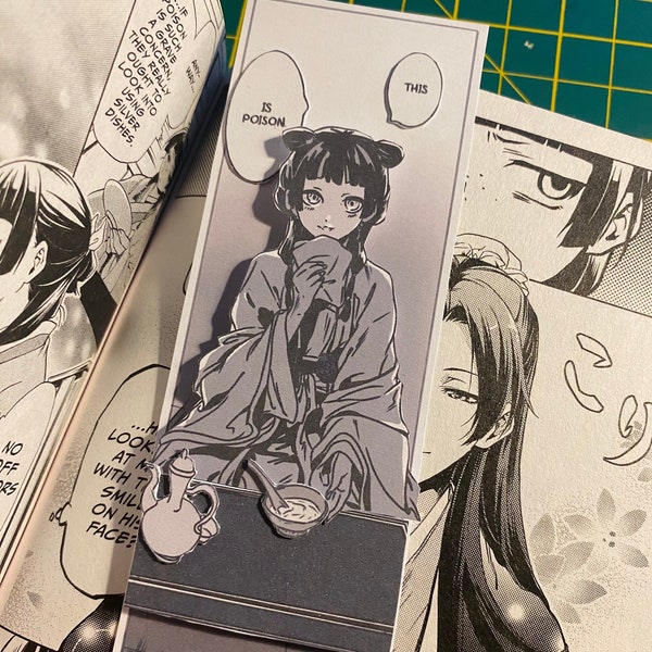 3D Anime Maomao Poison Bookmark ~ 3D standee ~ Apothecary Diaries ~ Manga sketch bookmark ~ paper ~ anime bookmark ~ Handmade anime gift