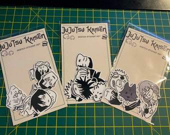 Jujutsu sorcerer manga sketch sticker pack ~ Jujutsu sorcerer ~ water-resistant glossy sticker ~ scrapbook ~ decal ~ sticker set - bundle