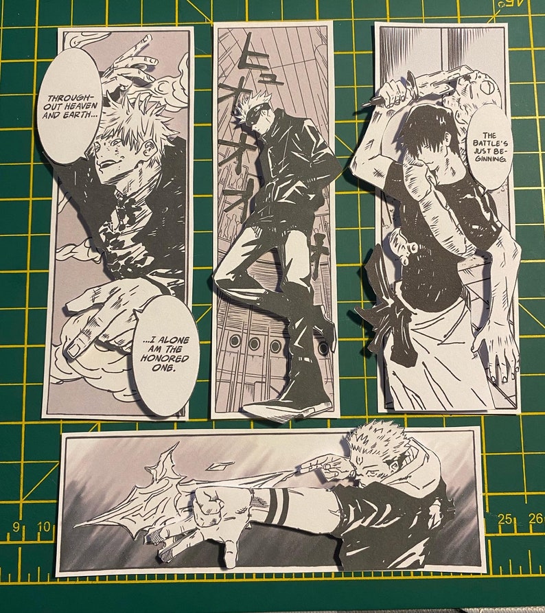 3D Anime Gojo/ Toji/ sukuna Bookmark 3D standee Jujutsu sorcerer Manga sketch bookmark paper anime bookmark Handmade anime gift image 1