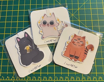 Vinyl magnetic Gojo, Geto and Sukuna bookmarks ~ Jujutsu sorcerer ~ cute cat bookmark ~ manga book lover gift