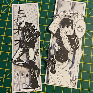 3D Anime Gojo/ Toji/ sukuna Bookmark 3D standee Jujutsu sorcerer Manga sketch bookmark paper anime bookmark Handmade anime gift image 3