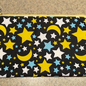 Moons and stars - zipper pouch