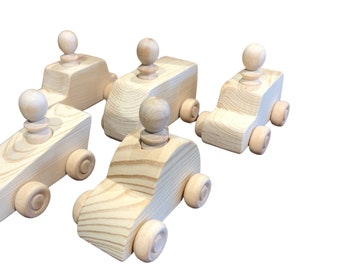 Wooden Toy Small Cars - Set of 5