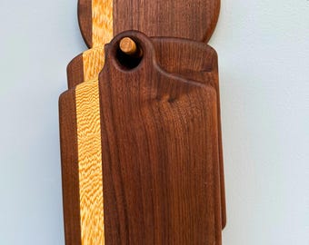 Set of 2 Charcuterie Boards with Wall Hanger - Walnut & White Wenge/Maple/Cherry