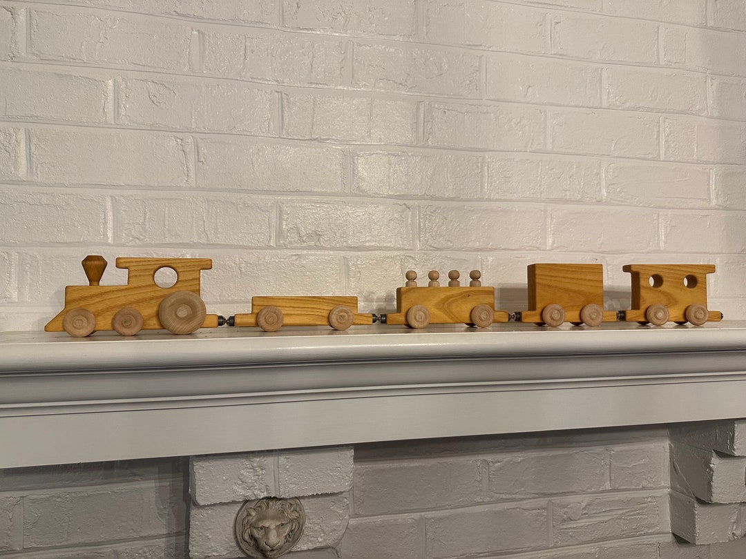 Wooden Toy Train Set 9piece Train Set Montessori Train Set Etsy