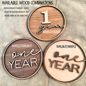 Wooden 3D Baby Name Sign | Small Round Birth Announcement Hospital Sign afbeelding 9