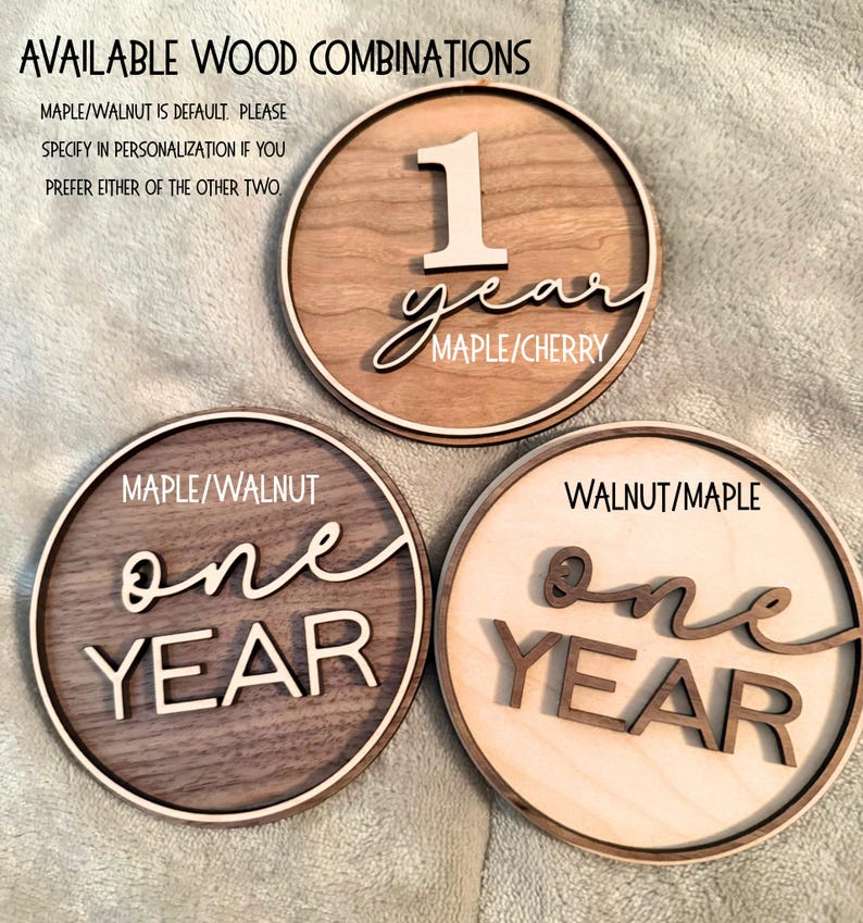 Wooden 3D Baby Name Sign | Small Round Birth Announcement Hospital Sign afbeelding 9