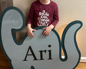 Custom Dinosaur Nursery Name Sign: Multi-Layered Baby Room Decor