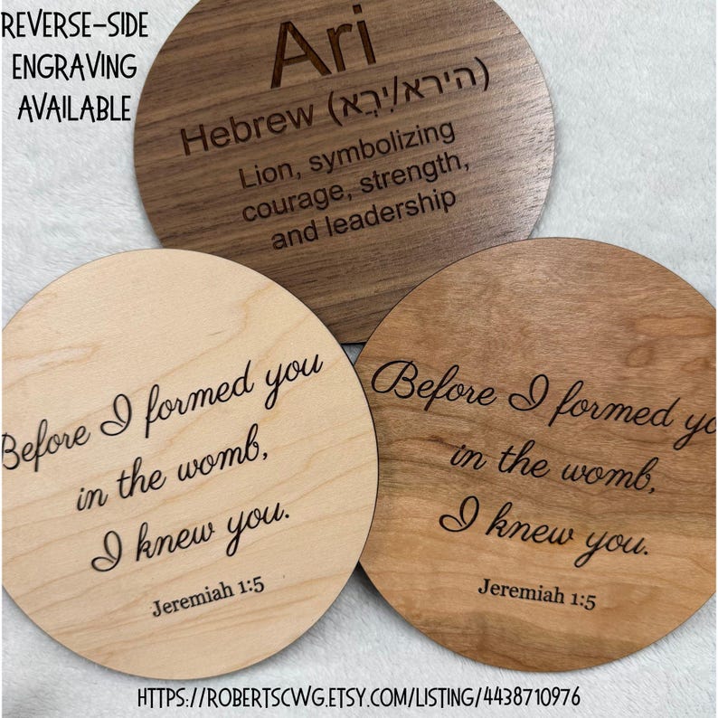 Wooden 3D Baby Name Sign | Small Round Birth Announcement Hospital Sign afbeelding 10