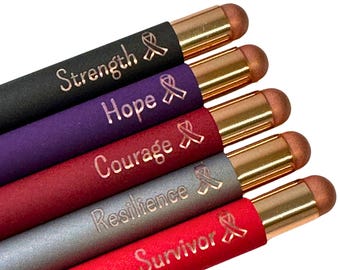 Personalized Cancer Warrior Pen Set: Survivor Gift, Set of 5