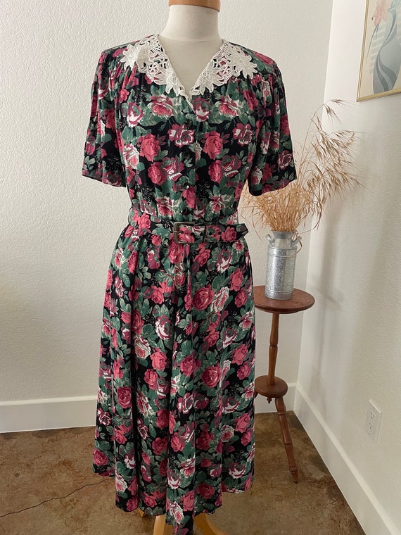 vintage floral dress / cottagecore dress / bright… - image 4