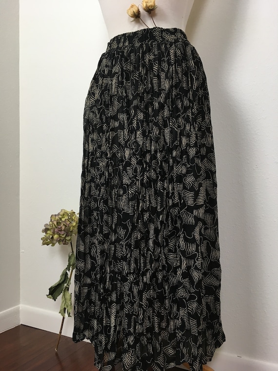 vintage midi skirt / 90s skirt / abstract print s… - image 1