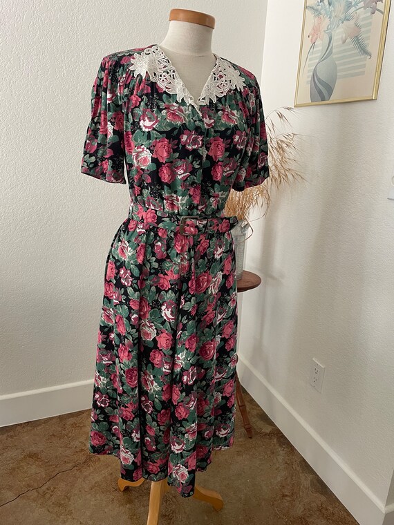 vintage floral dress / cottagecore dress / bright… - image 3