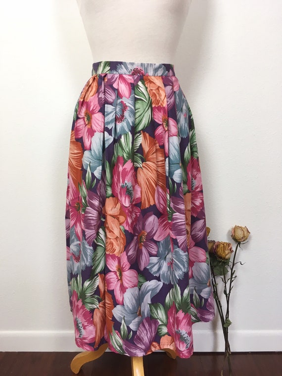 vintage floral skirt / floral midi skirt / romant… - image 6