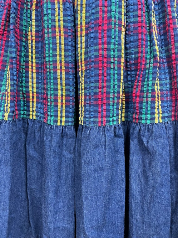 vintage broomstick skirt / bright rainbow skirt / ruf… Gem