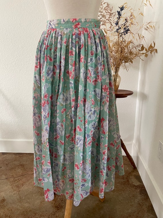 floral vintage skirt / 80s/90s skirt / Laura Ashle