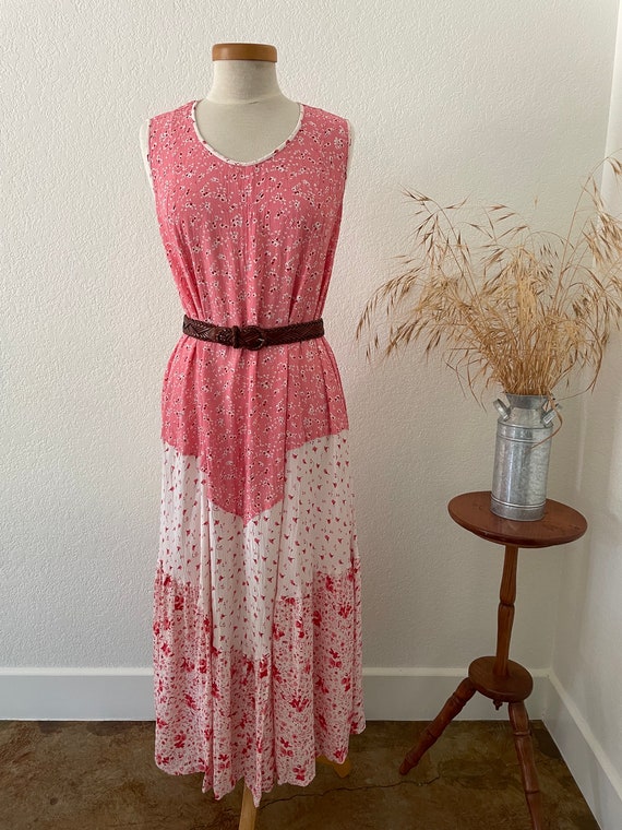 vintage floral dress / pink ditsy print / cottagec