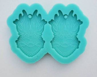 Made to order - Sacred heart Earring shiny silicone mold