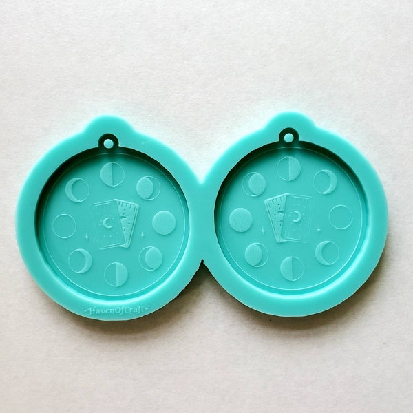 Made to Order - Moon Phase Tarot Card Shiny Silicone Earring Mold- Made with Acrylic Blanks