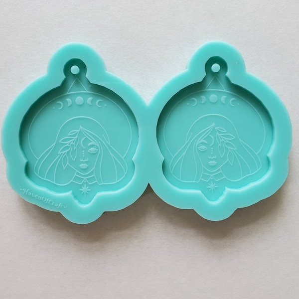 B-grade - Witch Shiny Silicone Earring Mold- Made with Acrylic Blanks