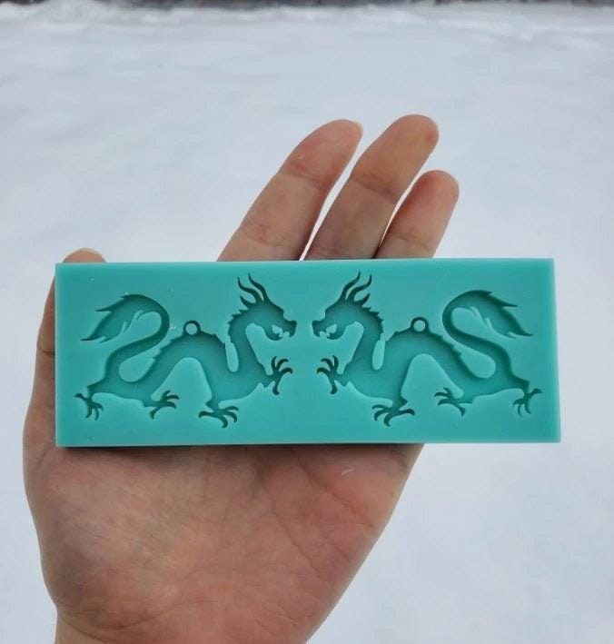 Ancient Chinese Dragon Silicone Mold Flying Dragons Resin Epoxy Cast DIY  Moulds