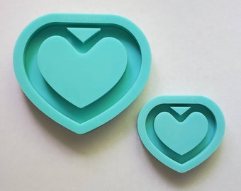 Made to Order - Heart Tsurikawa Silicone Mold 2 sizes - Made with Acrylic Blanks