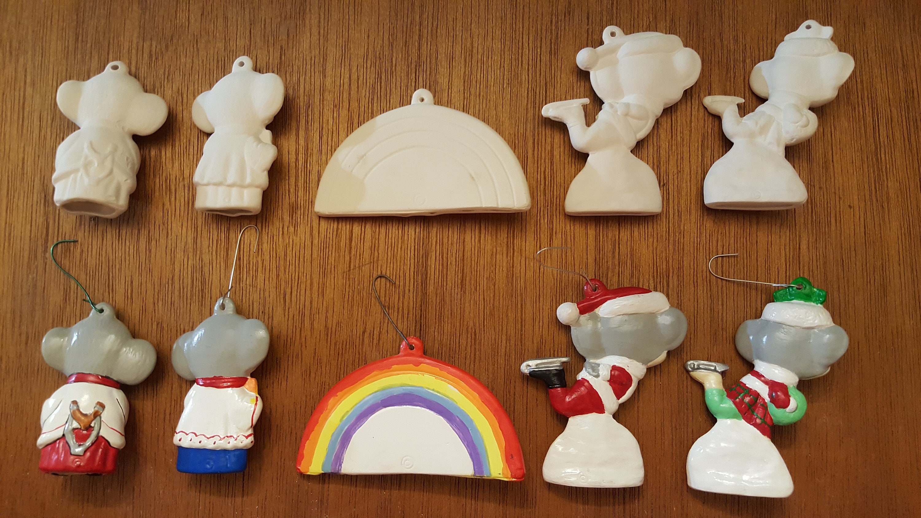 Ceramic Bisque Alberta Action 2 Mice Christmas Tree Ornaments Etsy