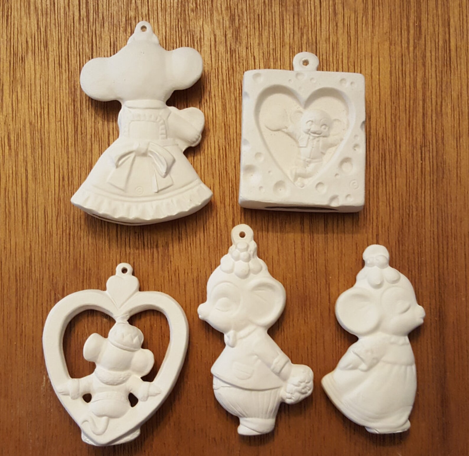 Ceramic Bisque Alberta Romance Mice Christmas Tree Ornaments Etsy