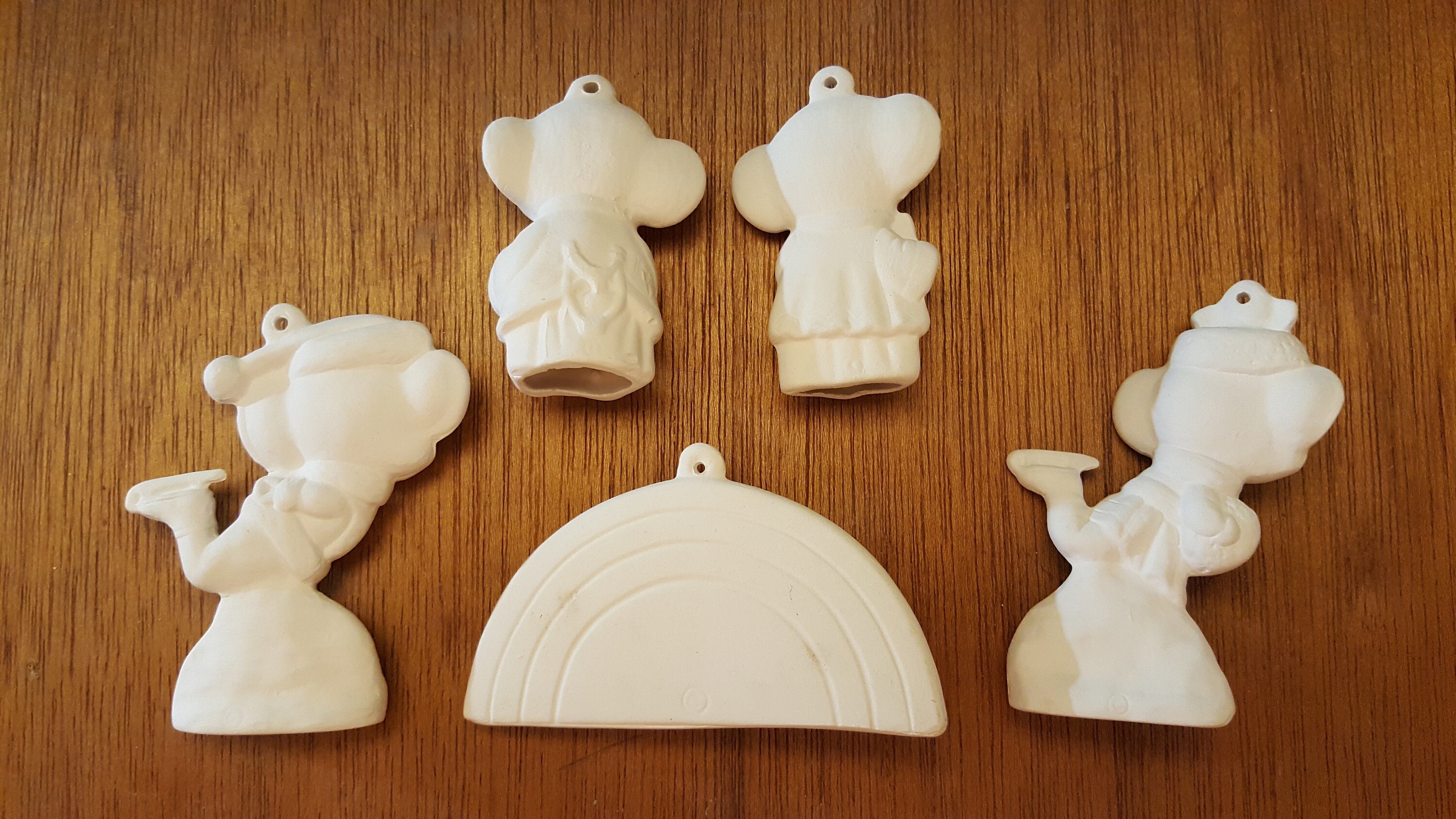 Ceramic Bisque Alberta Action 2 Mice Christmas Tree Ornaments Etsy