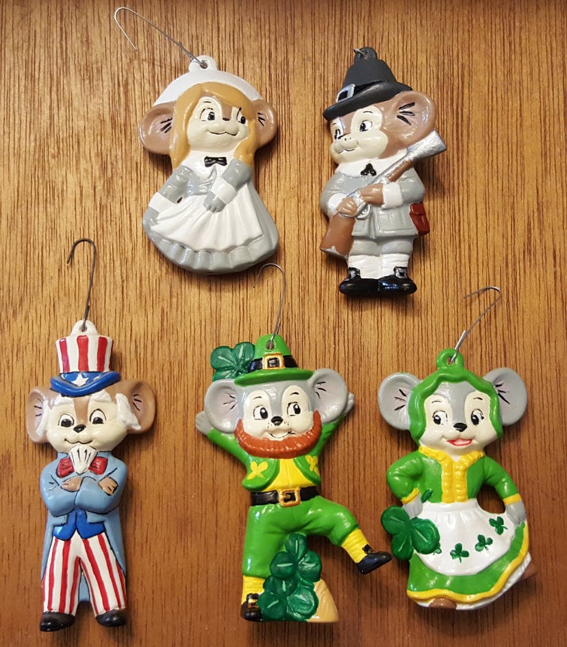 Ceramic Bisque Alberta Holiday Mice Christmas Tree Ornaments Etsy