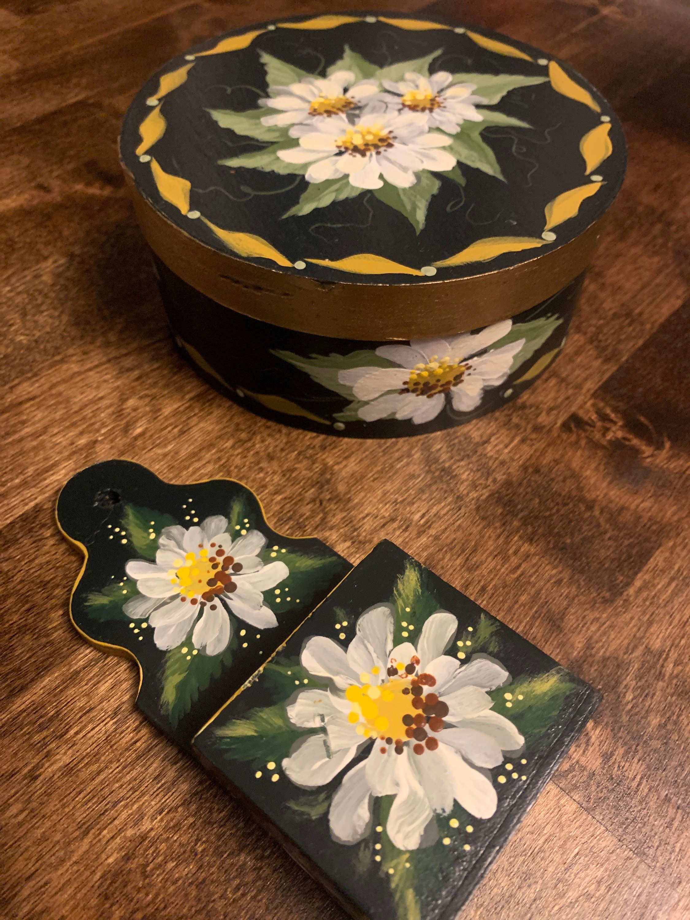 Hand painted wooden box and a hanging box set Etsy