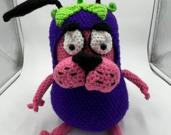 Courage Eggplant Dog PDF Crochet Pattern ONLY