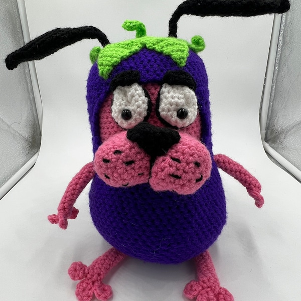 Courage Eggplant Dog PDF Crochet Pattern ONLY