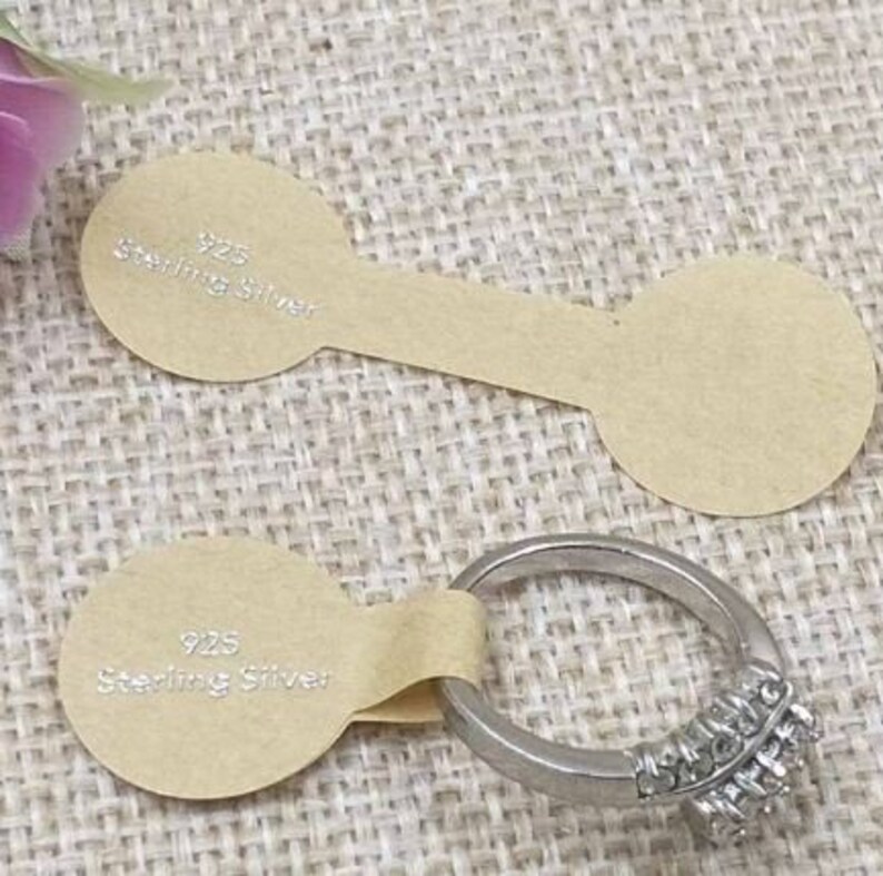 100 new 925 Sterling Silver Ring Label Sticker label For Etsy