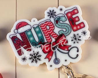 Nurse Christmas Badge Reel, Nurse Badge Reel, Badge Reel, Nurse Gift, Nurse ID Badge Reel