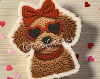 Valentines Badge Reel, Nurse ID Badge, Doodle Badge Reel, Dog Valentine Badge Reel, Cute Valentine Badge Reel, Best Seller Badge Reel
