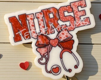 Valentines Badge Reel, Nurse ID Badge, Cute Valentine Badge Reel, Best Seller Badge Reel