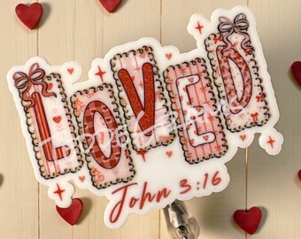 Valentines Badge Reel, Nurse ID Badge, John 3:16 Badge Reel, Inspirational Badge Reel, Cute Valentine Badge Reel, Best Seller Badge Reel